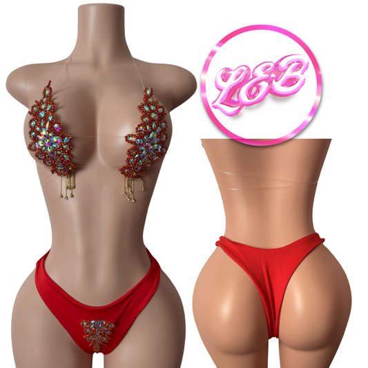 Rinestone 2 piece set, Tops fully rinestoned 
