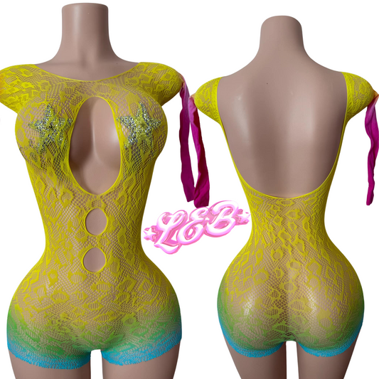 Chaeta print body suit muli  color la exotica boutique